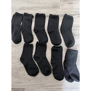 Black Socks Ankle Children’s Unisex Size 3-7 9 Pairs Brand New